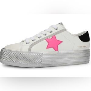 Vintage Havana White Sneakers with Pink Star